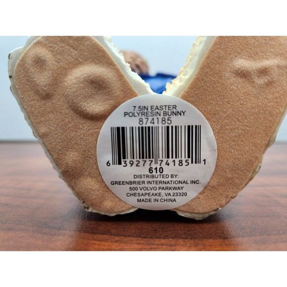 Easter Polyresin Bunny Rabbit 7.5” Tabletop Figure Display Holiday Decor - Picture 9 of 13
